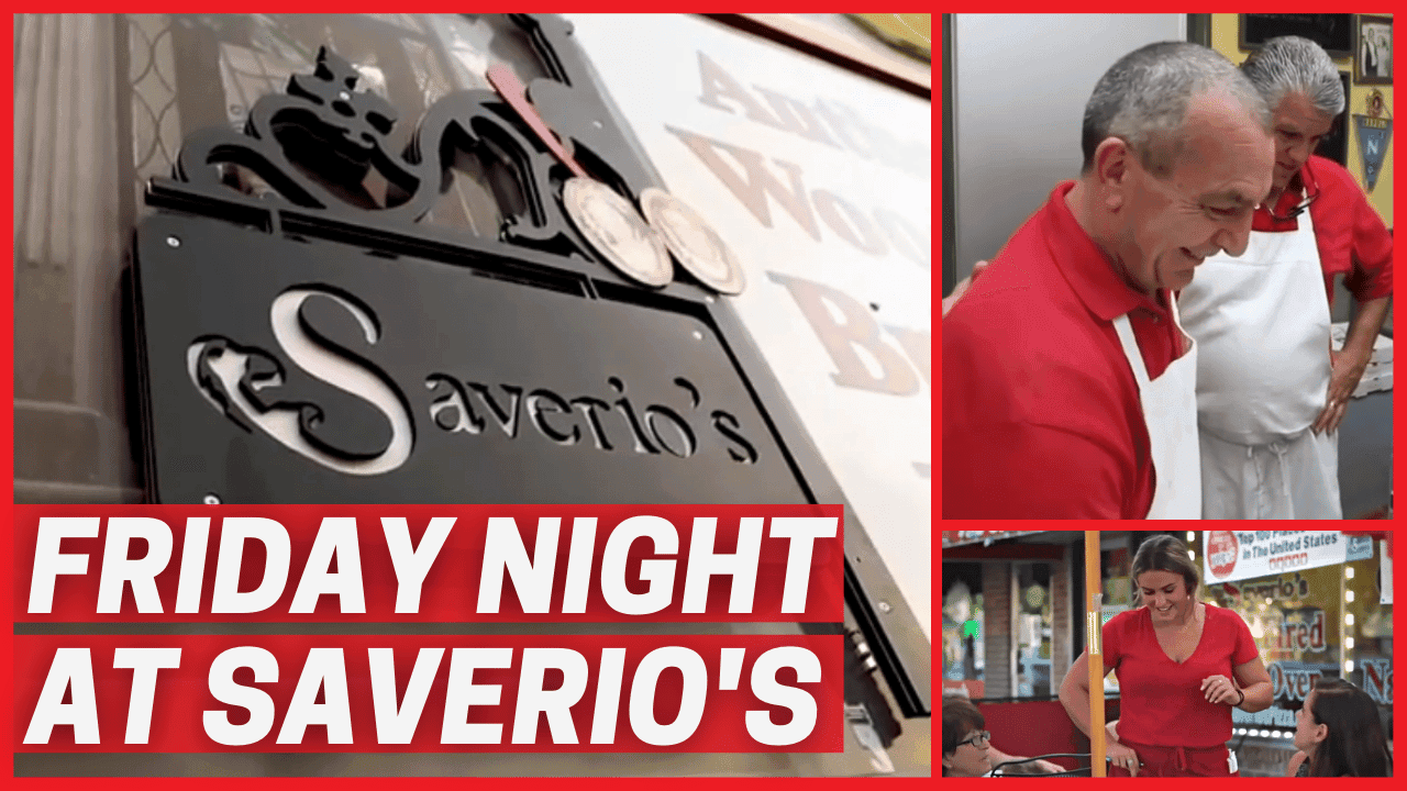 YouTube thumbnail reading “Friday Night at Saverio’s”