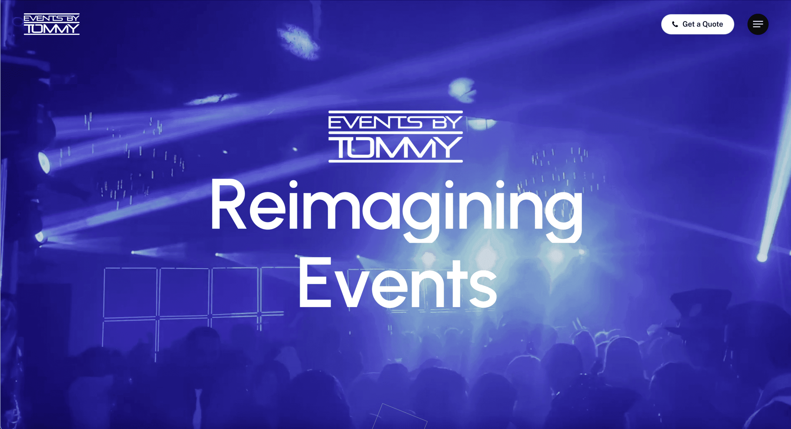 Home page of the Events By Tommy website